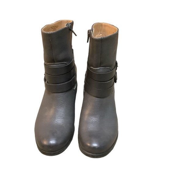 NEW! NATURALZIER Women's All GRAY Buckle Size Zip Almond Toe Bootie-Size 6.5 - Picture 2 of 9